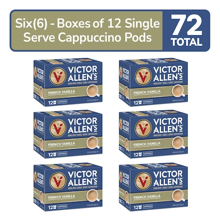 Victor Allen Victor Allen's Coffee French Vanilla Cappuccino, 6-12 Count, Single Serve Coffee Pods for Keurig K-Cup Brewers, PK72 FG016399